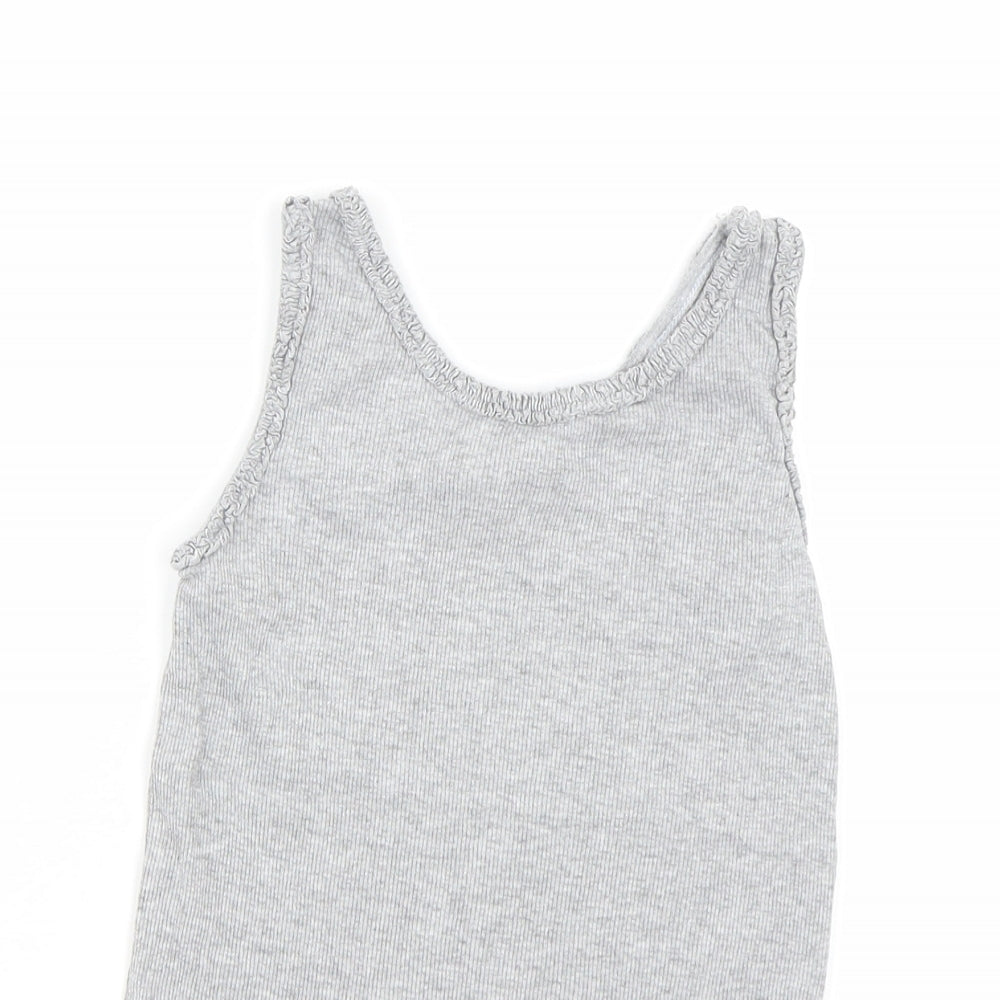 Matalan Girls Grey   Basic Tank Size 8-9 Years