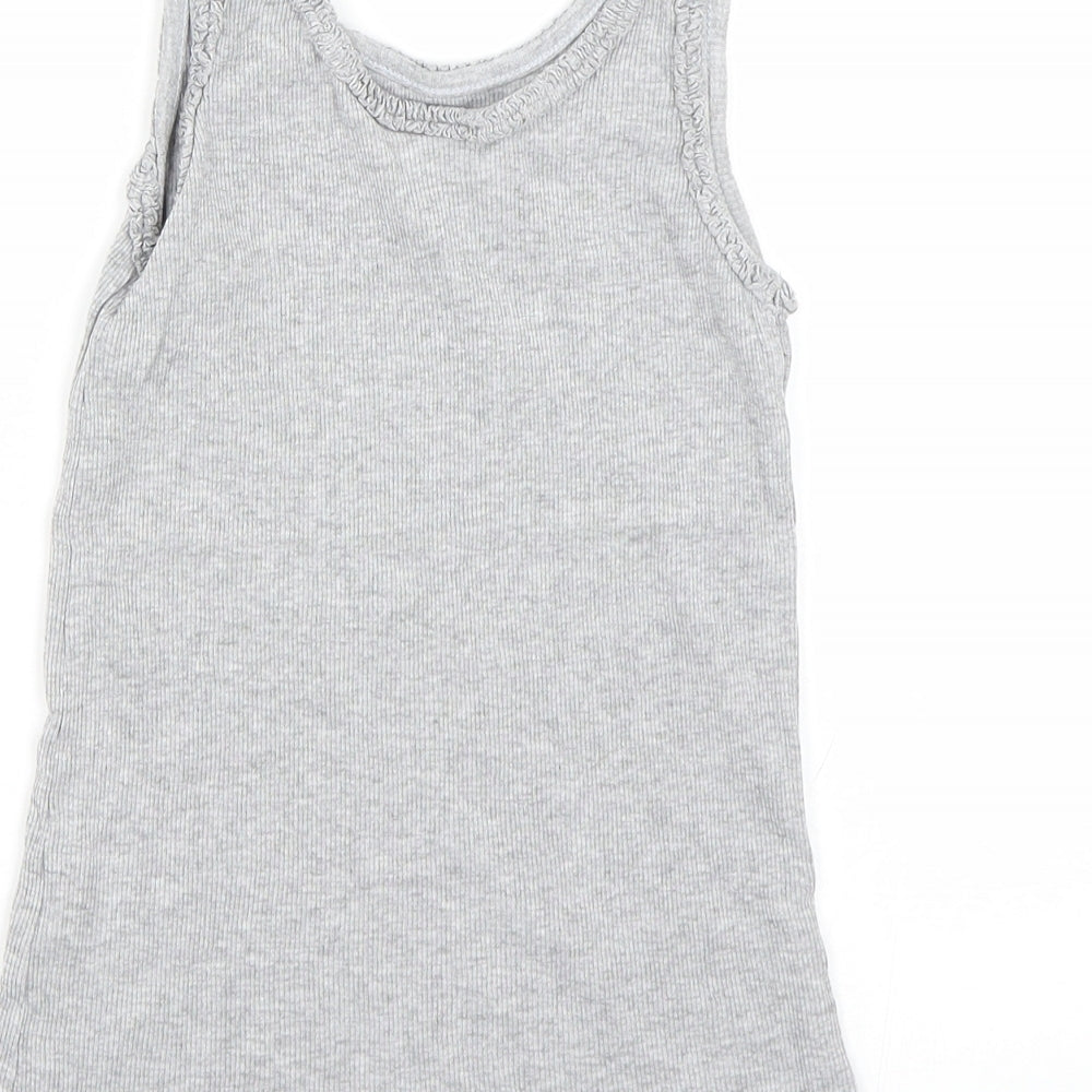 Matalan Girls Grey   Basic Tank Size 8-9 Years