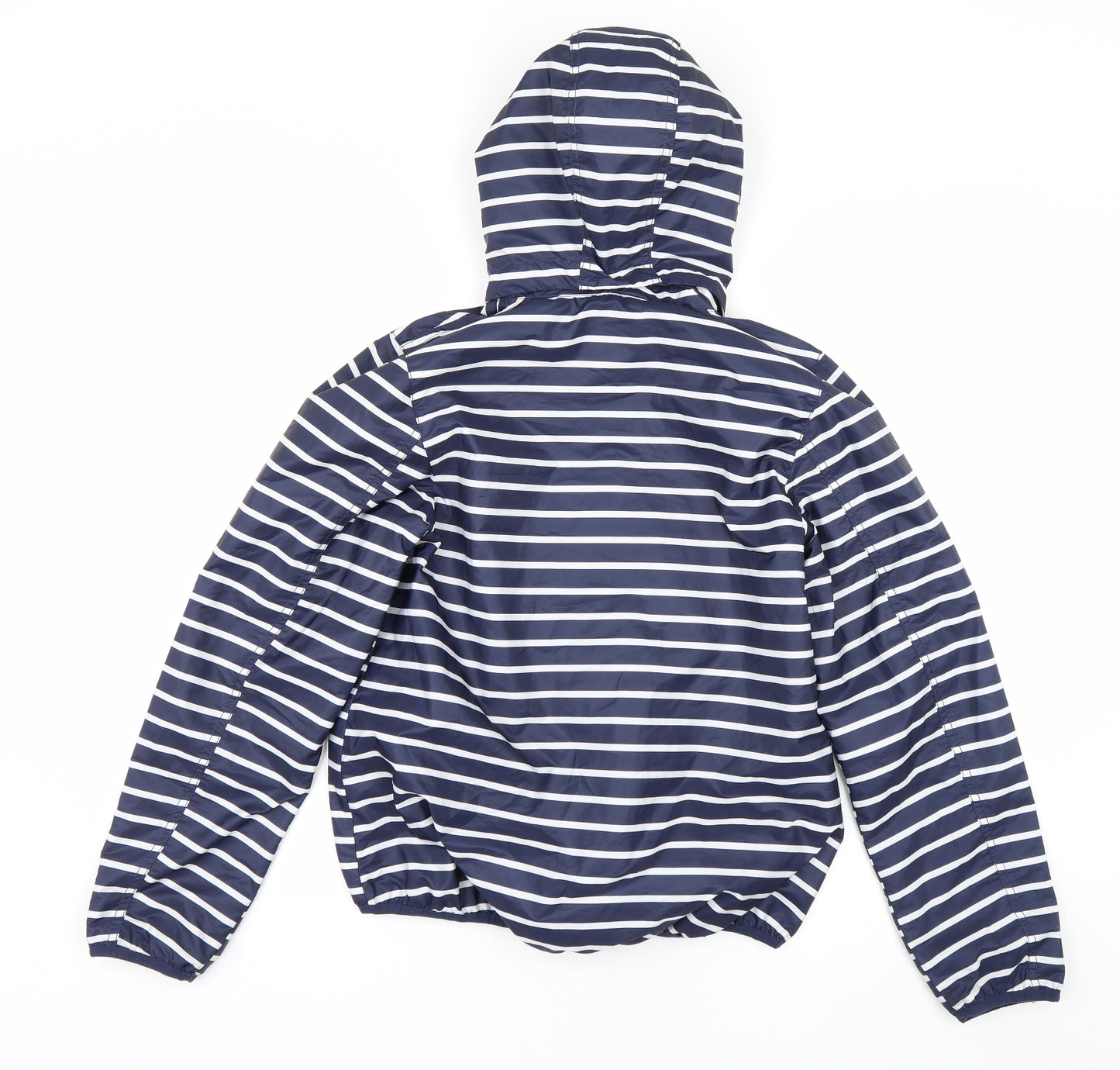 H&M Girls Blue Striped  Jacket Coat Size 14 Years