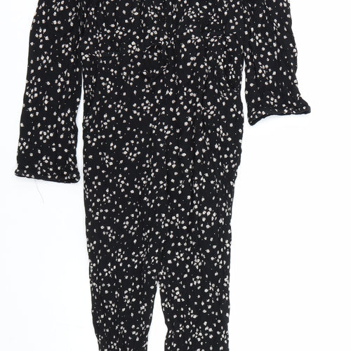 NEXT Girls Black Floral  Bodysuit One-Piece Size 15 Years
