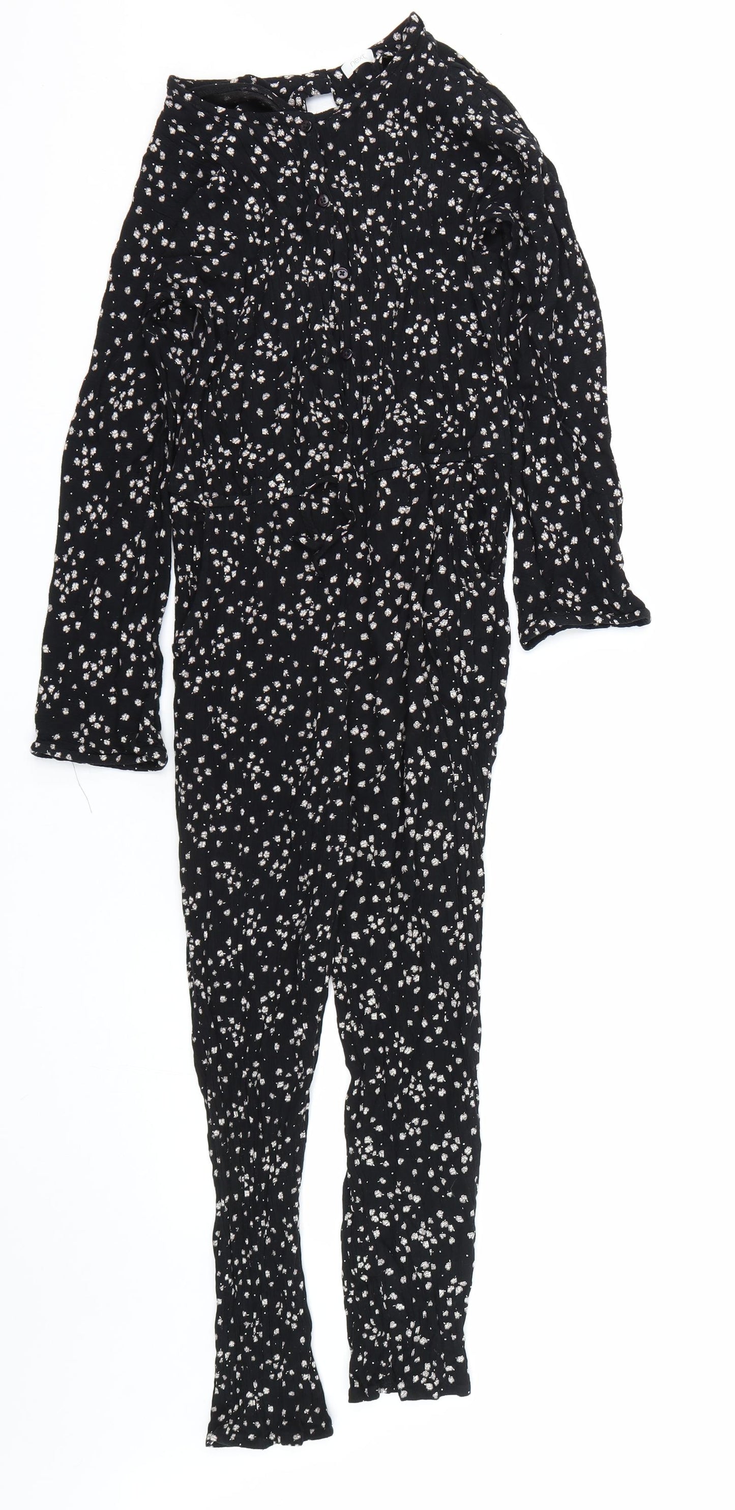 NEXT Girls Black Floral  Bodysuit One-Piece Size 15 Years
