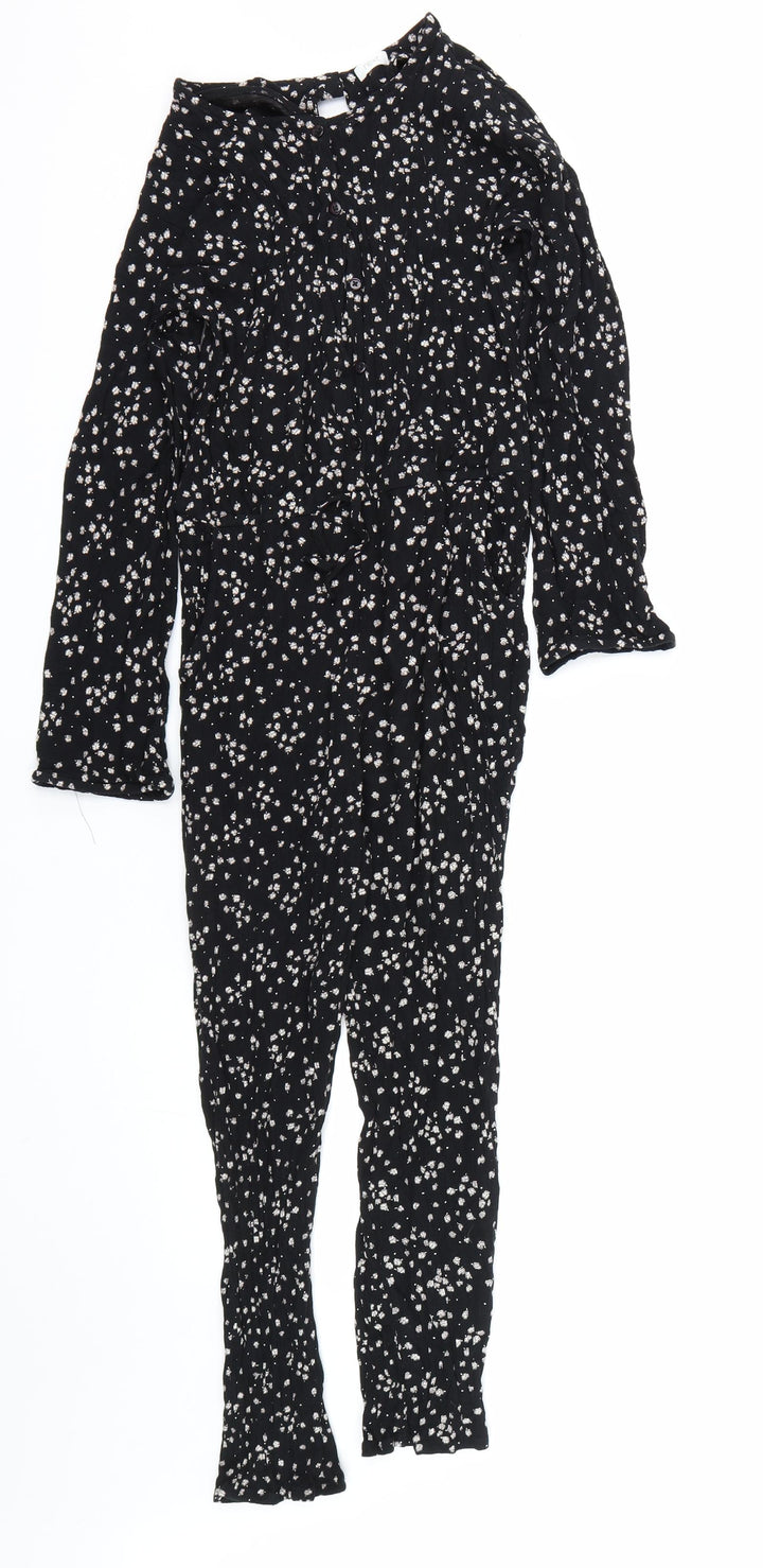 NEXT Girls Black Floral  Bodysuit One-Piece Size 15 Years