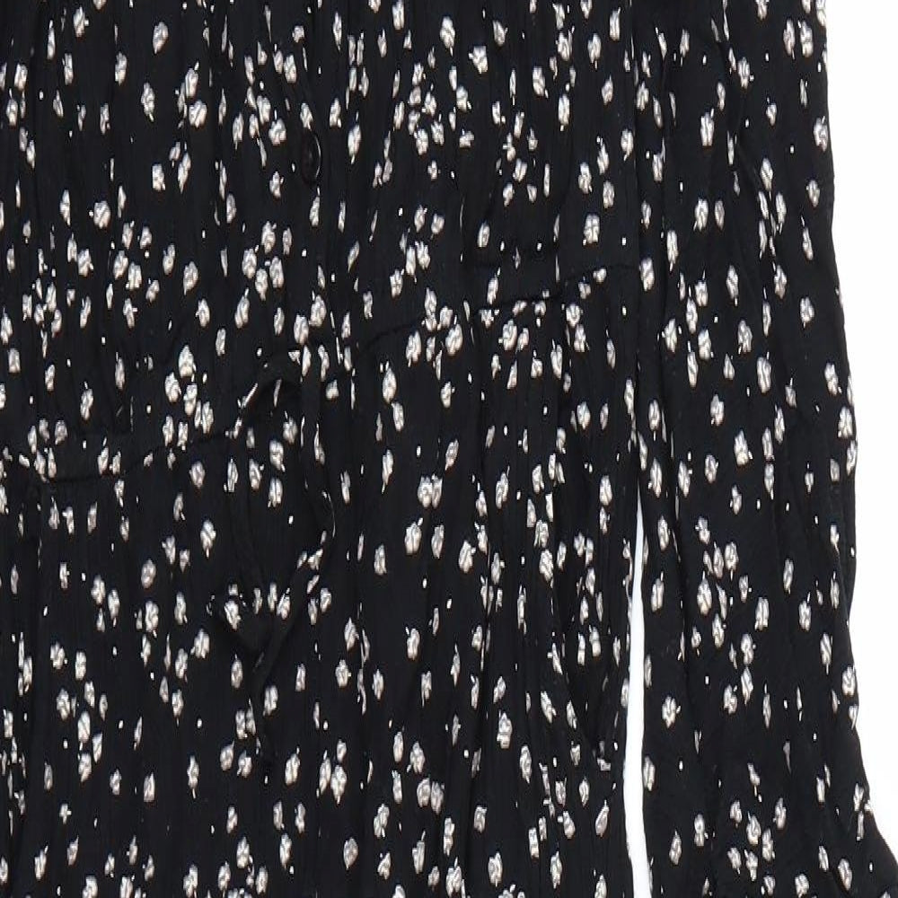 NEXT Girls Black Floral  Bodysuit One-Piece Size 15 Years