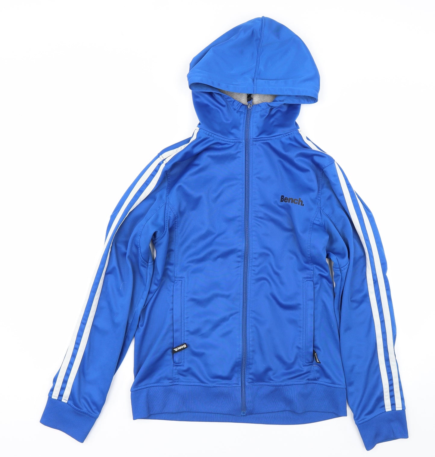 Bench Mens Blue Striped  Full Zip Hoodie Size M