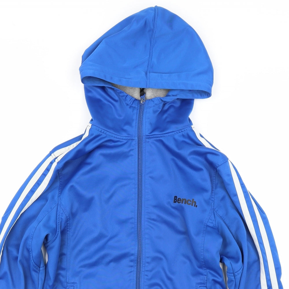 Bench Mens Blue Striped  Full Zip Hoodie Size M