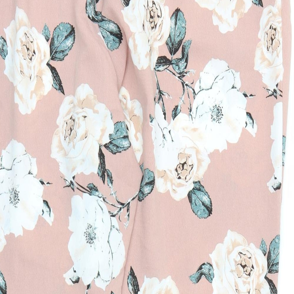 Primark Womens Pink Floral  Capri Trousers Size 20 L26 in