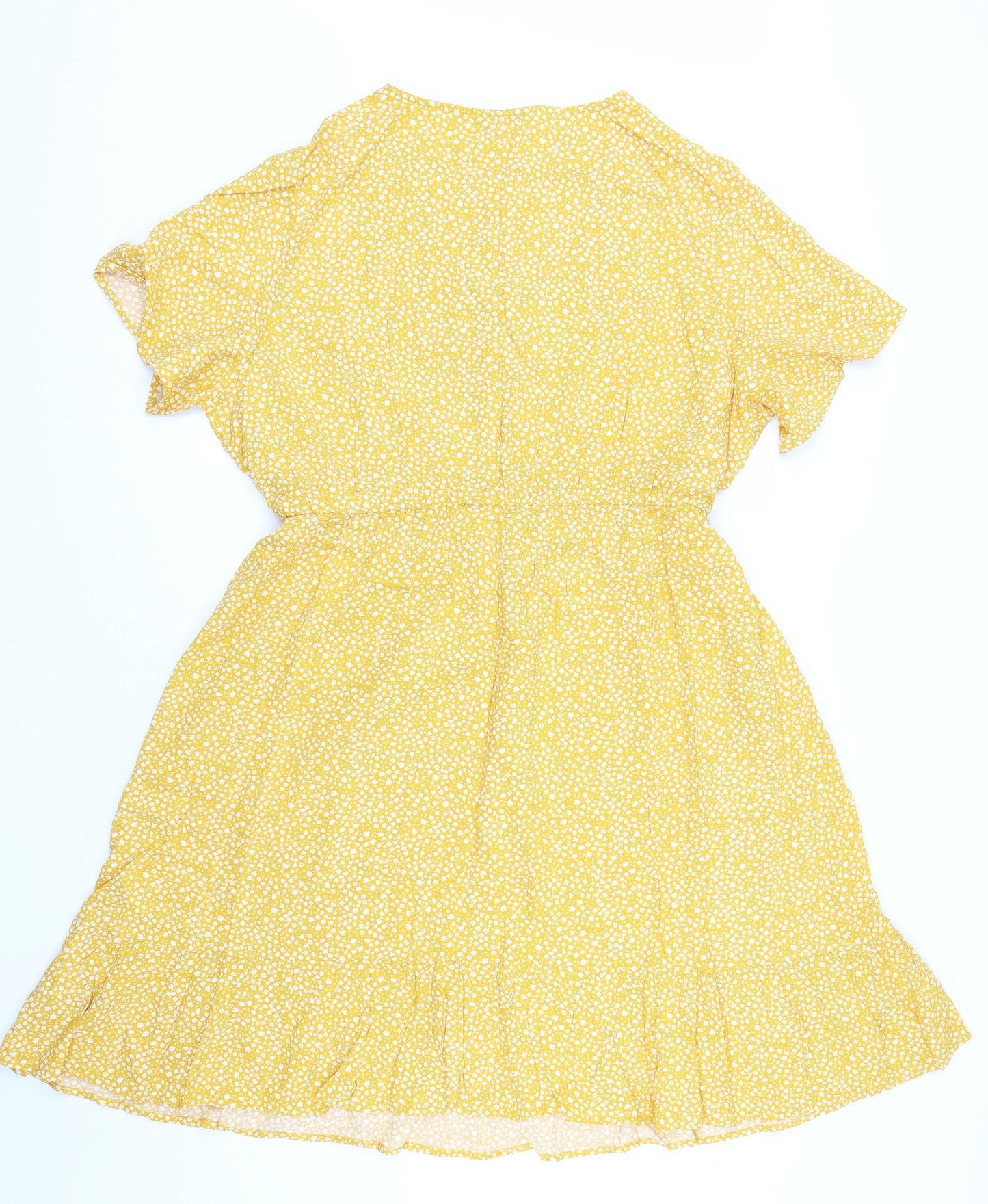 Nutmeg Womens Yellow Floral  T-Shirt Dress  Size 20