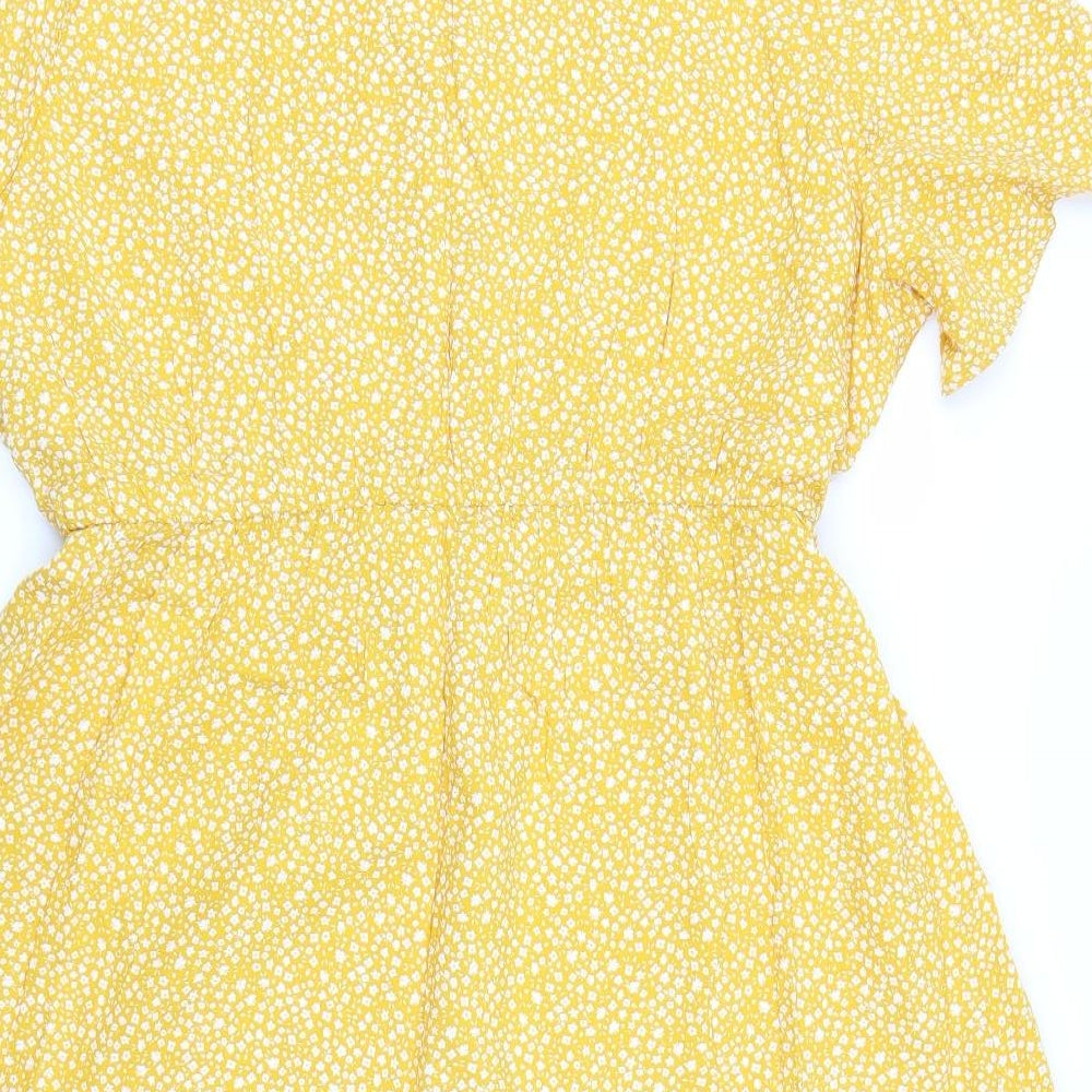 Nutmeg Womens Yellow Floral  T-Shirt Dress  Size 20