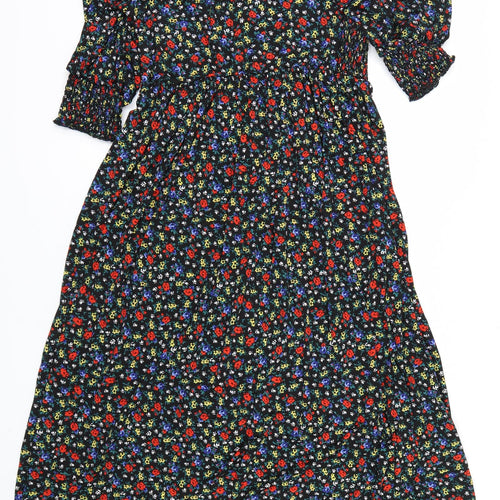 ASOS Womens Black Floral  Fit & Flare  Size 20