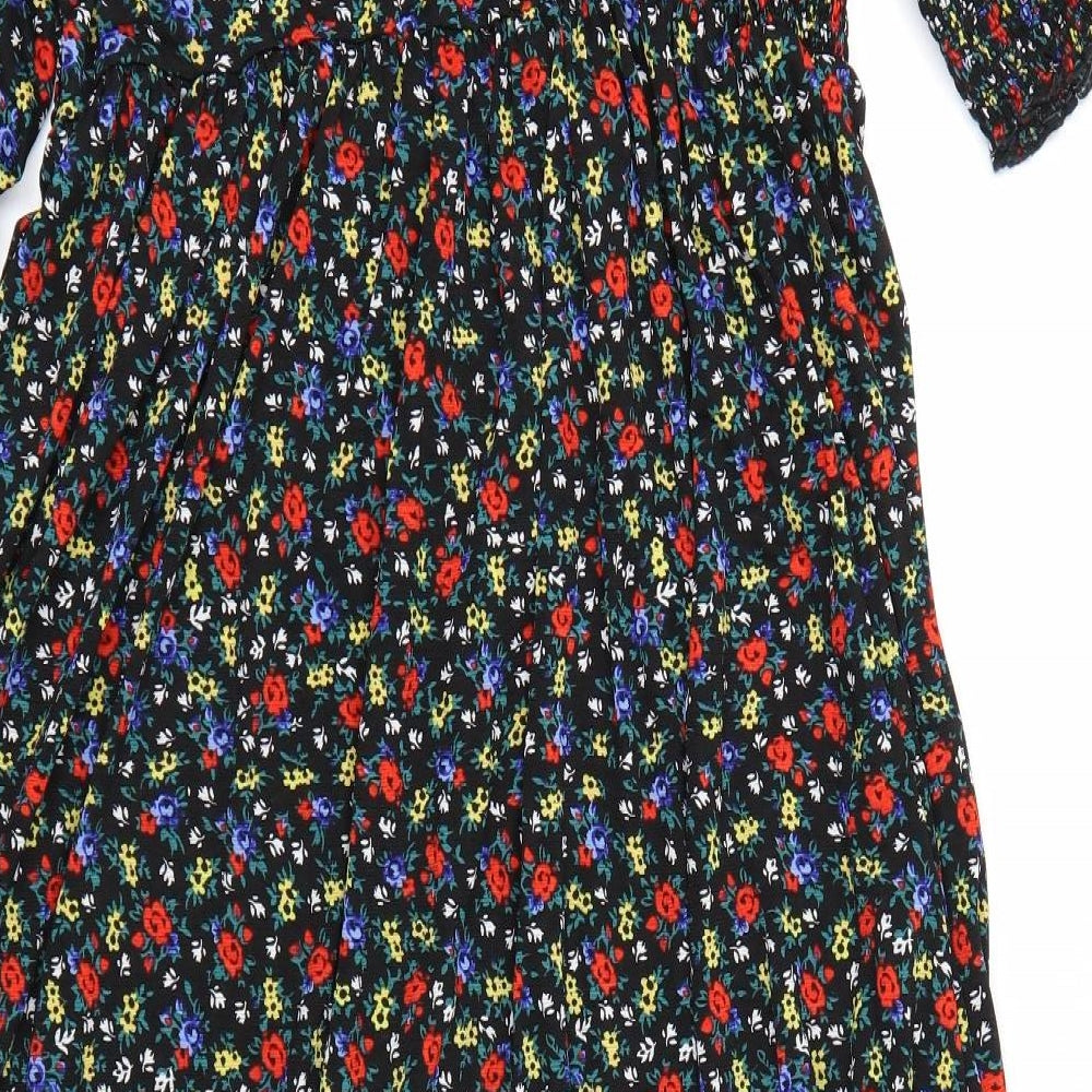 ASOS Womens Black Floral  Fit & Flare  Size 20