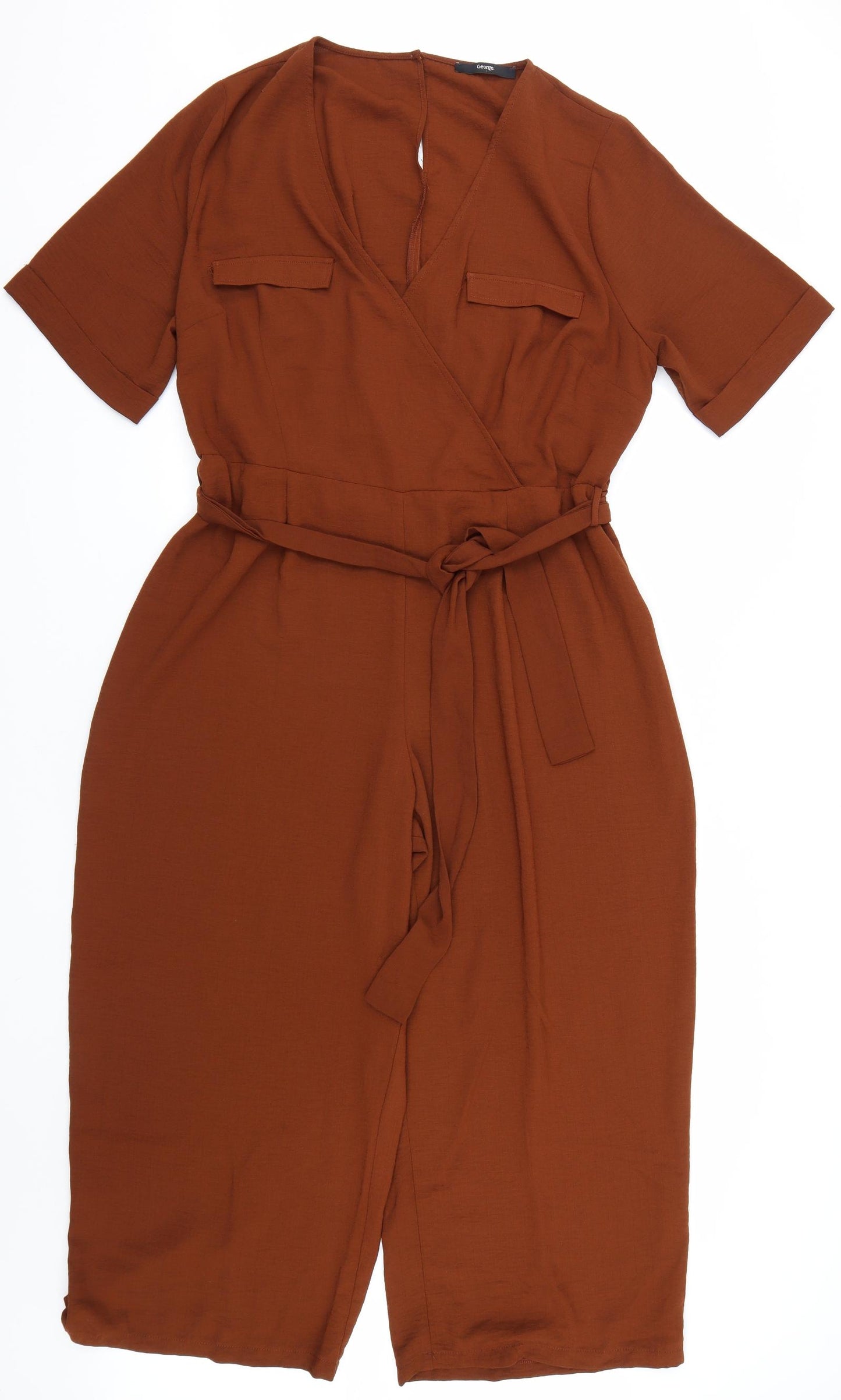 George Womens Brown   Jumpsuit One-Piece Size 18 L22 in