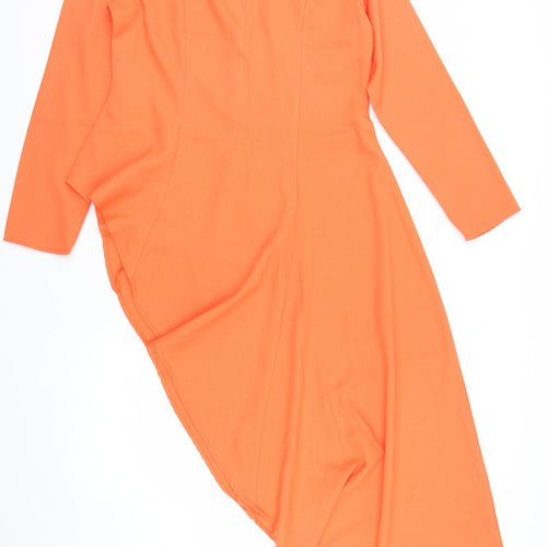 Verona Womens Orange  Rayon Fit & Flare  Size 2XL