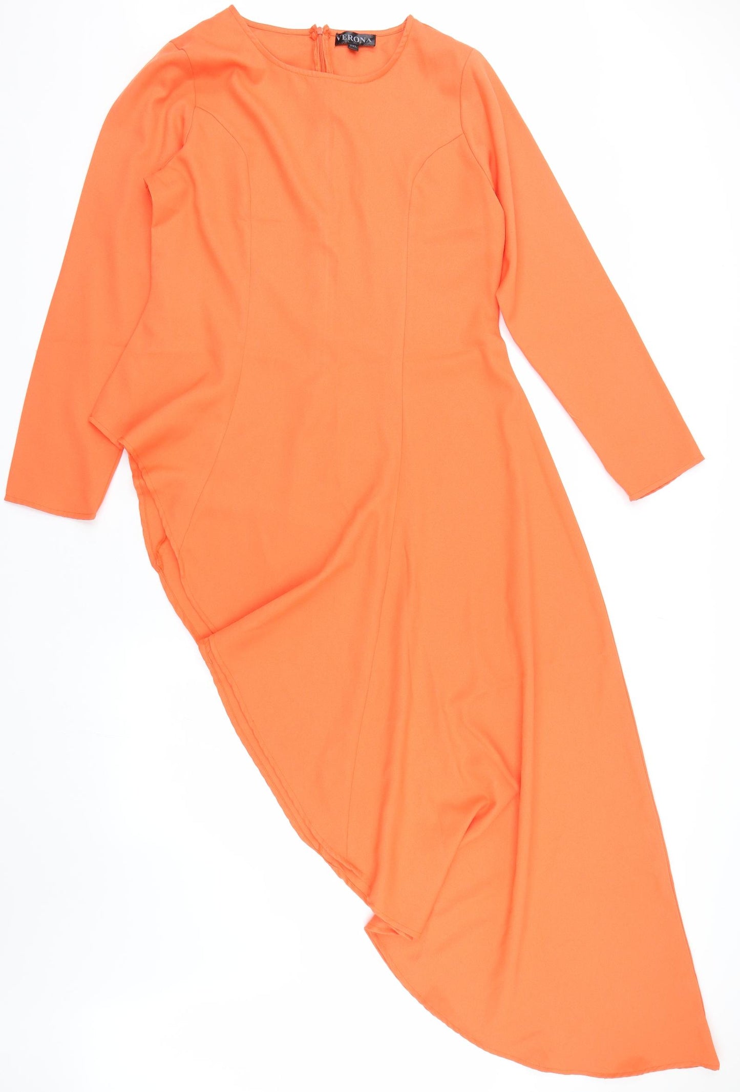 Verona Womens Orange  Rayon Fit & Flare  Size 2XL