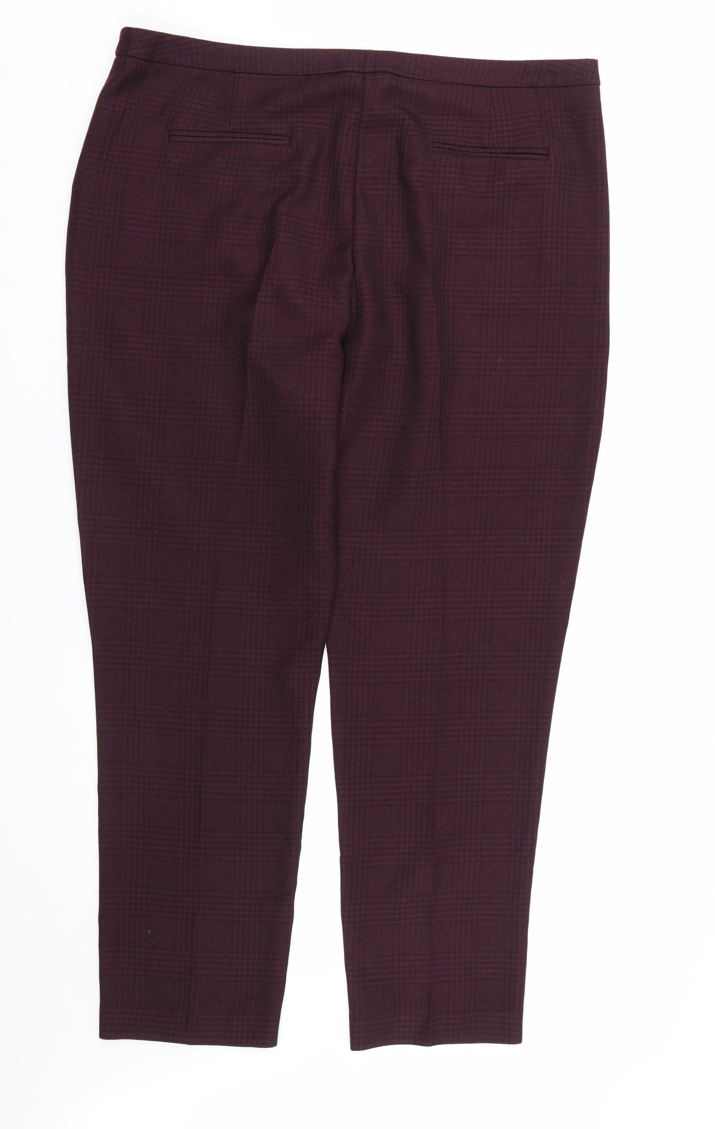 Atmosphere Womens Purple Plaid  Cropped Trousers Size 20 L28 in