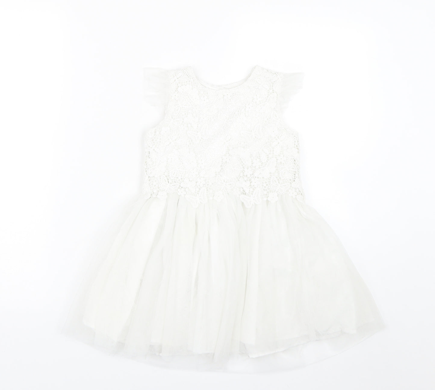 Primark Girls White Floral  Ball Gown  Size 2-3 Years