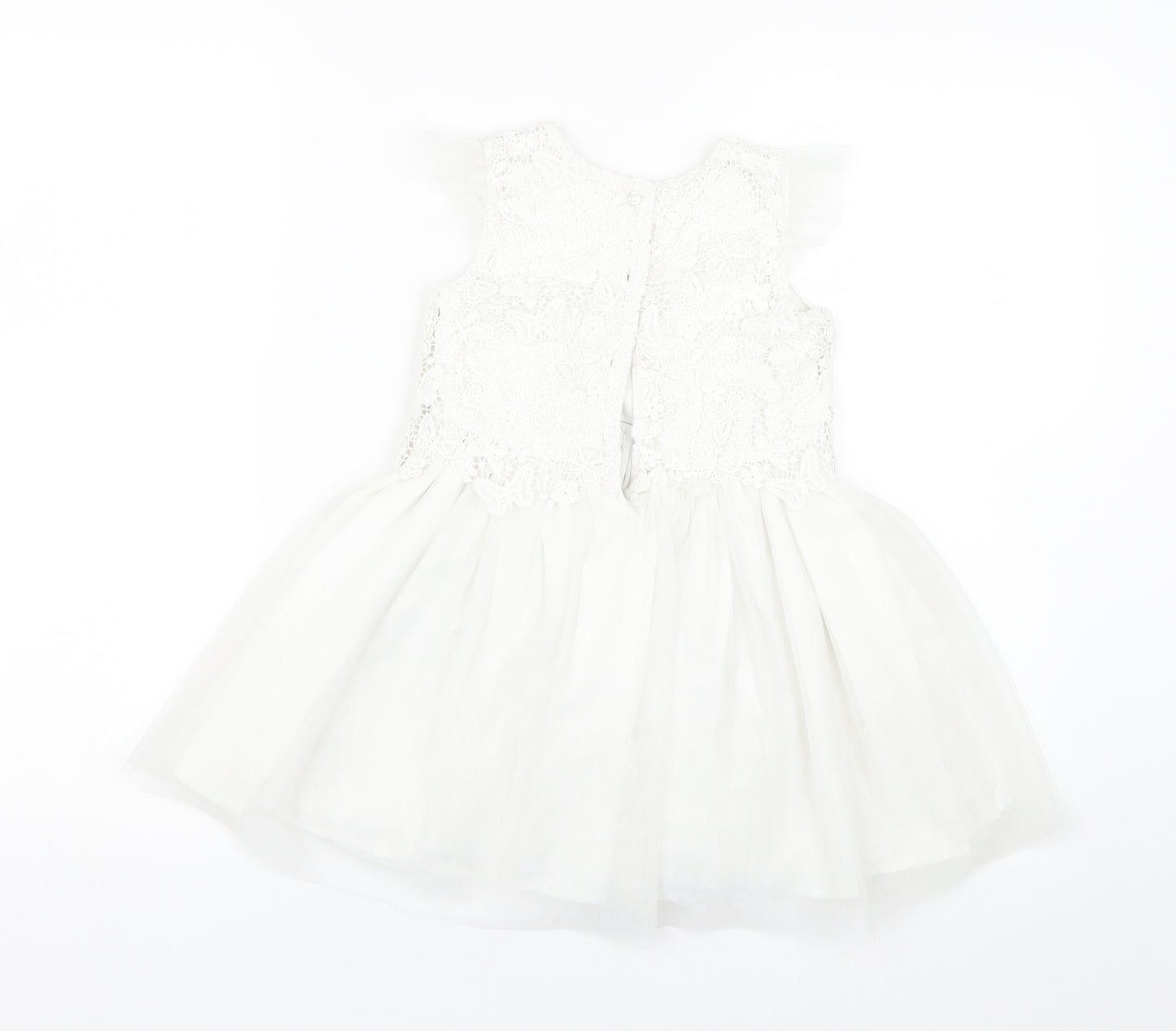 Primark Girls White Floral  Ball Gown  Size 2-3 Years