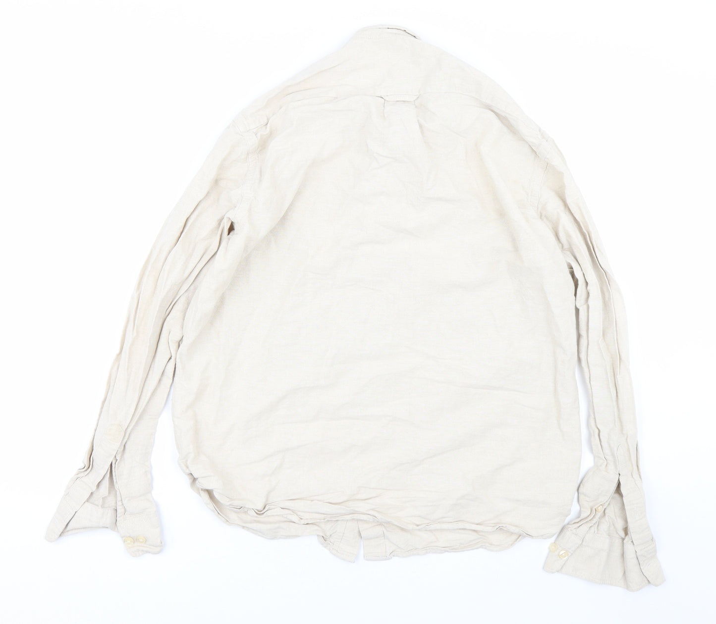 H&M Mens Beige    Button-Up Size M