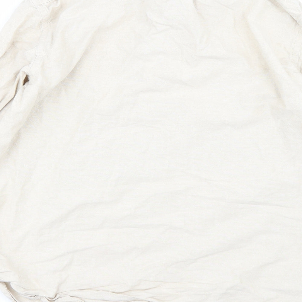 H&M Mens Beige    Button-Up Size M