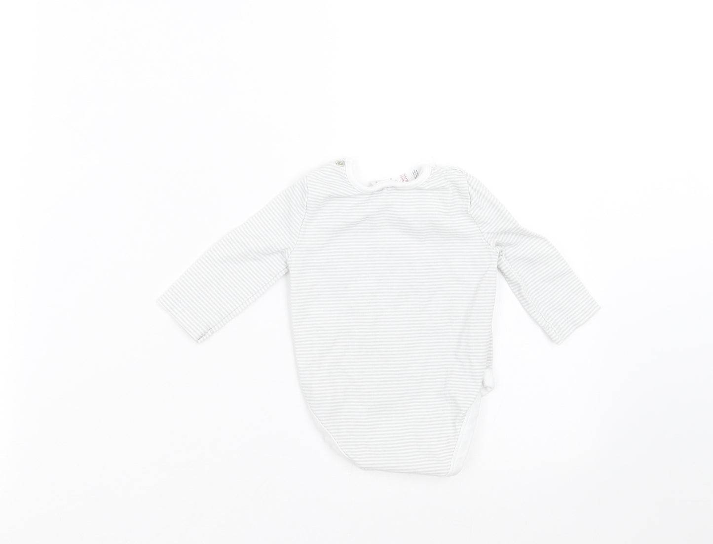 TU Baby Grey Striped  Babygrow One-Piece Size 0-3 Months  - rabbits