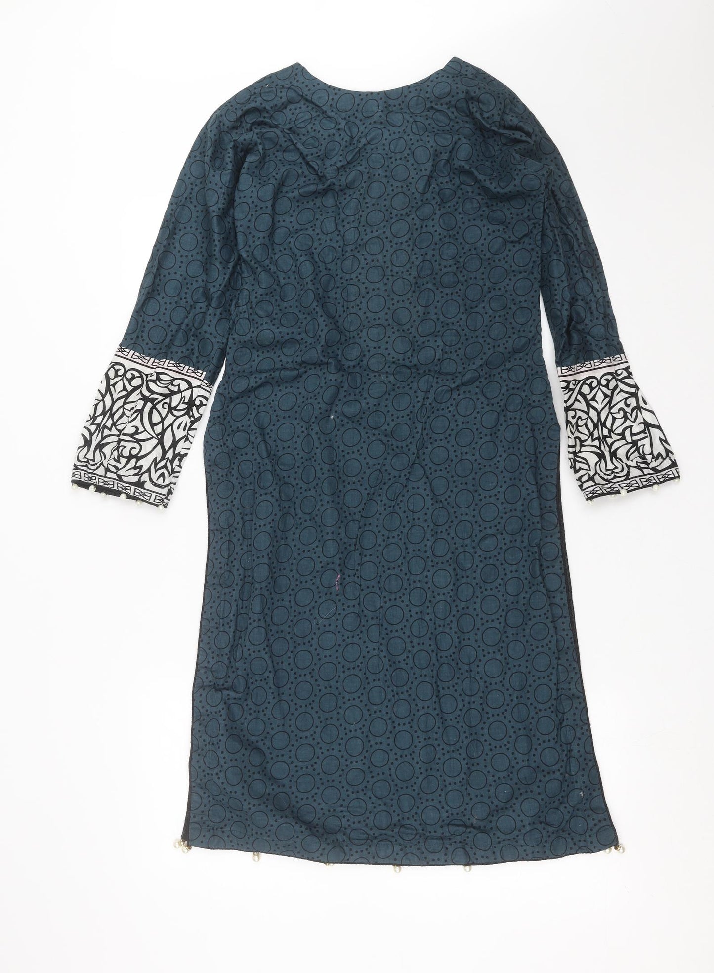 Preworn Womens Blue Geometric  Shift  Size S  - Embroidered detail