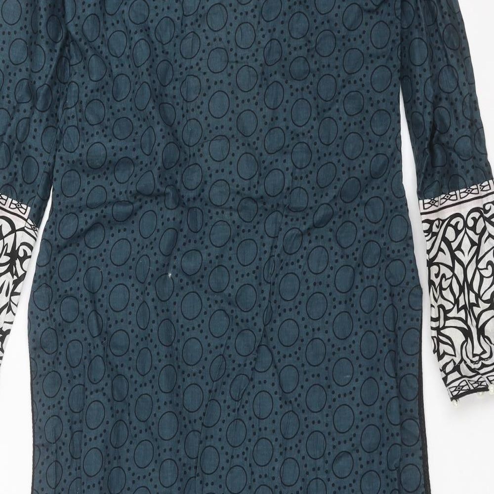 Preworn Womens Blue Geometric  Shift  Size S  - Embroidered detail