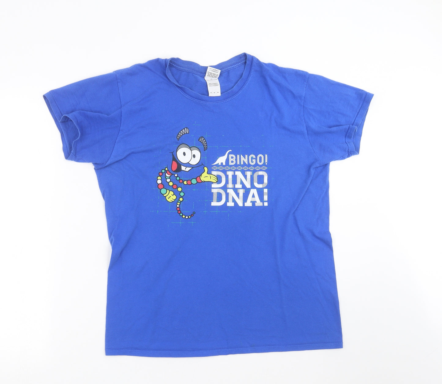 Gildan Mens Blue    T-Shirt Size M  - dino dna