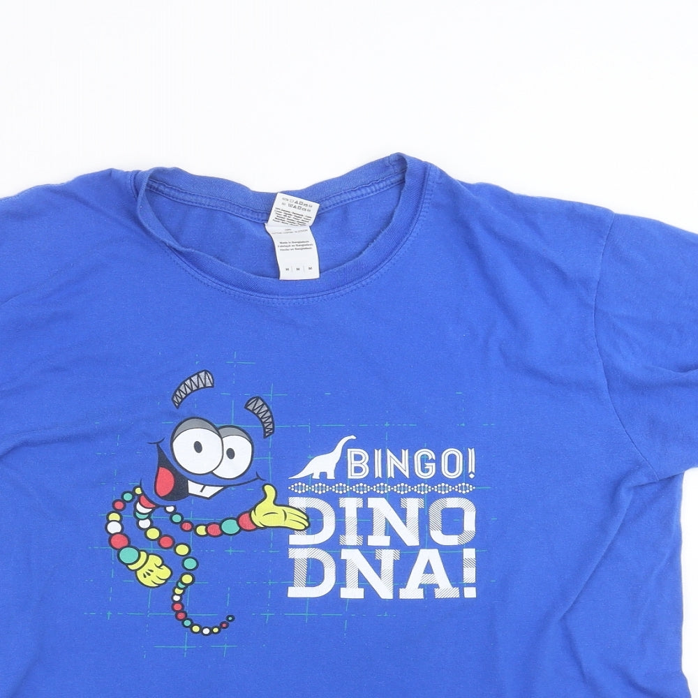 Gildan Mens Blue    T-Shirt Size M  - dino dna