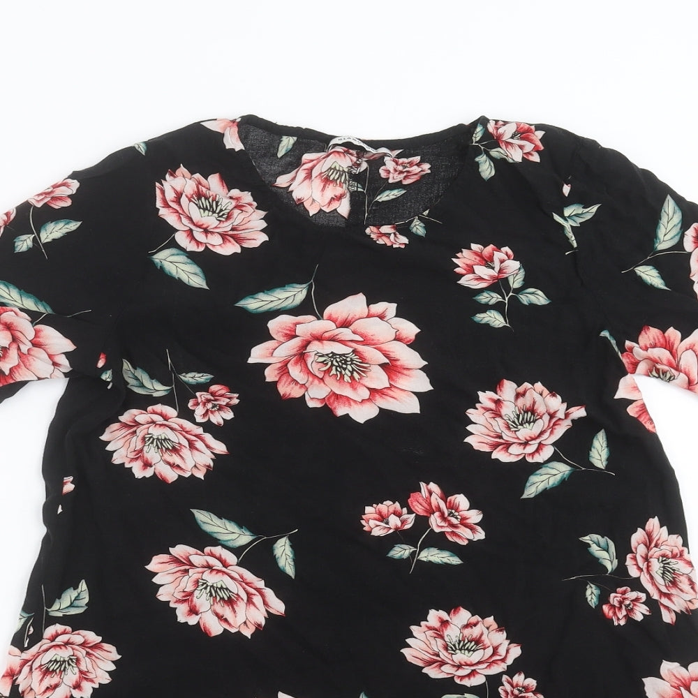 Glamorous Womens Black Floral  Shift  Size S