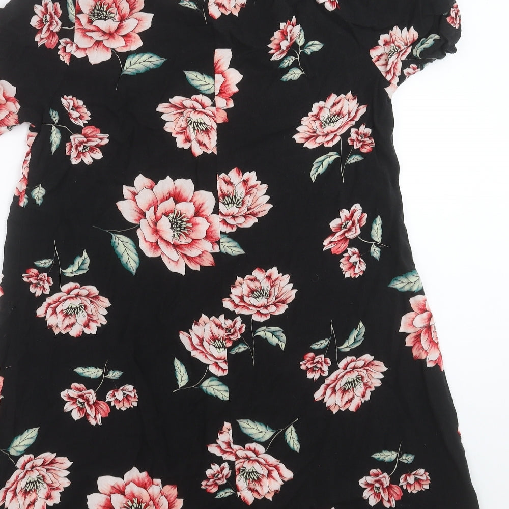 Glamorous Womens Black Floral  Shift  Size S