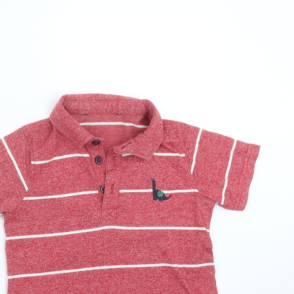 George Boys Red Striped  Basic Polo Size 4-5 Years
