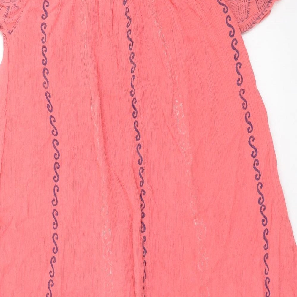 Beautiful Womens Pink Geometric  Basic Blouse Size S  - cold Shoulder