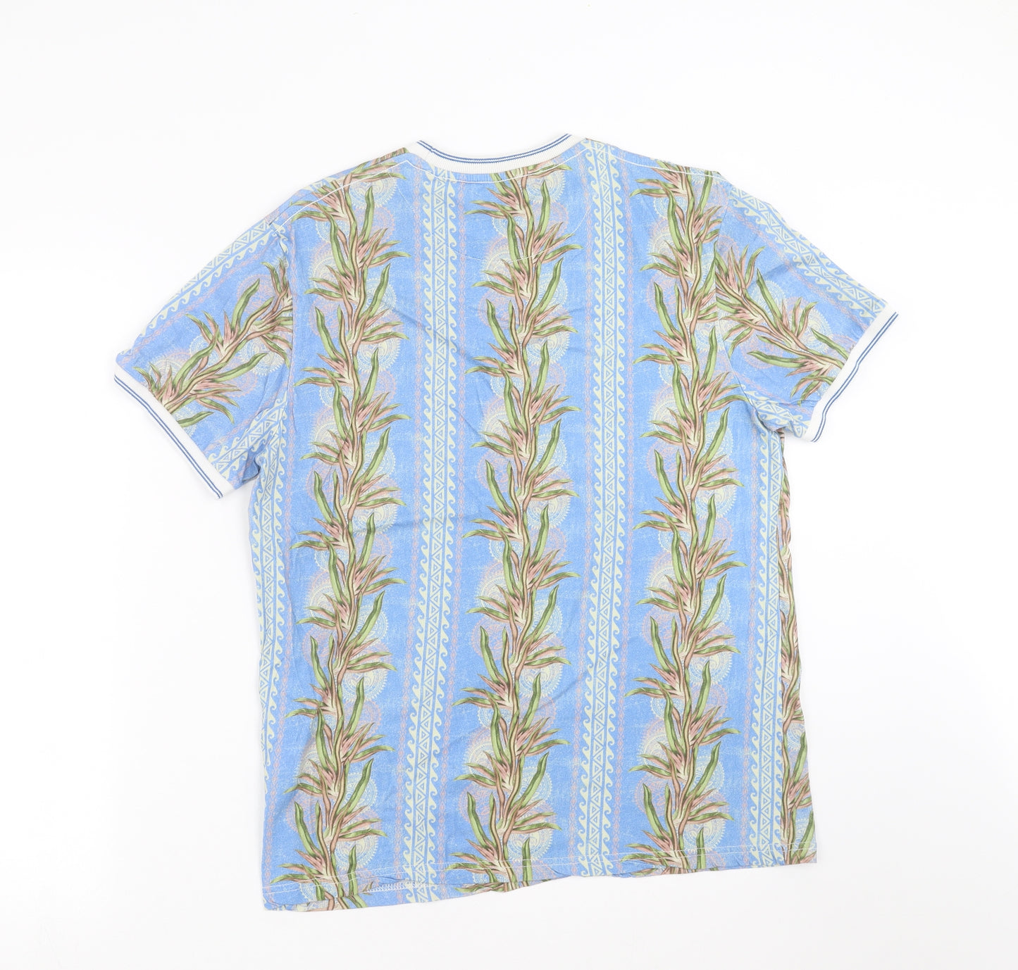 Topman Mens Blue Geometric   T-Shirt Size M