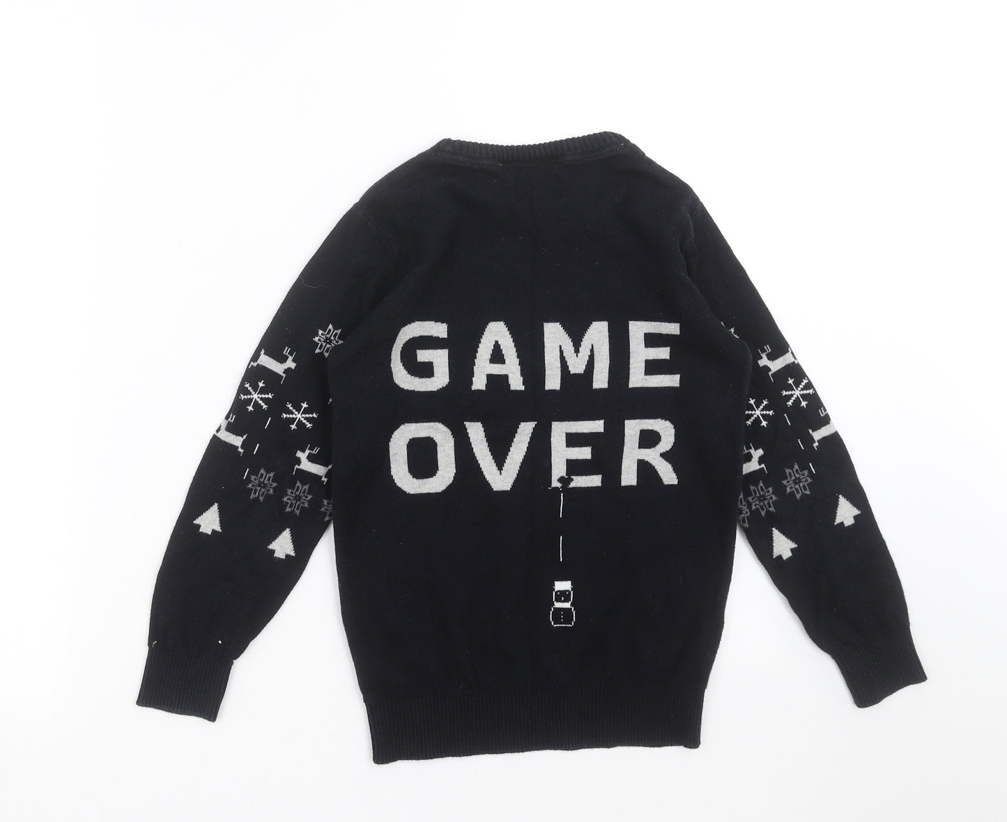 NEXT Boys Black  Knit Pullover Jumper Size 8 Years  - christmas, gaming