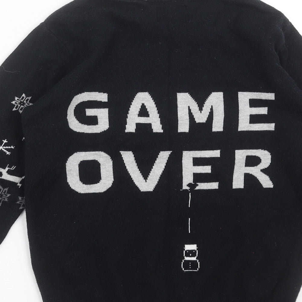 NEXT Boys Black  Knit Pullover Jumper Size 8 Years  - christmas, gaming