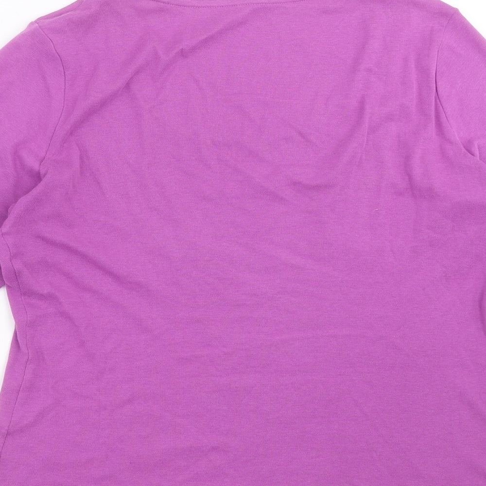Preworn Womens Purple   Basic T-Shirt Size 16