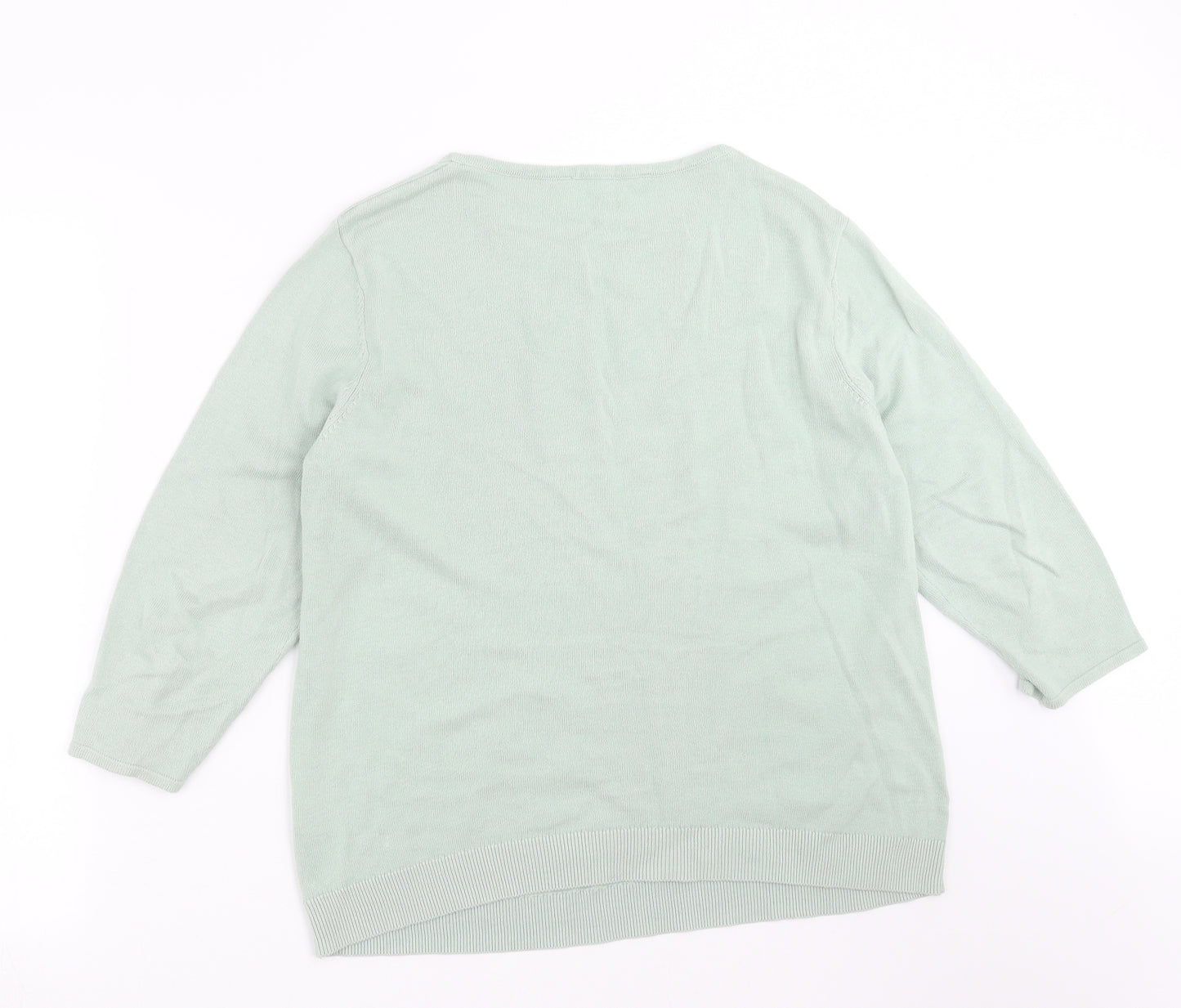 Bonmarché Womens Green  Knit Pullover Jumper Size 16  - Bird pattern