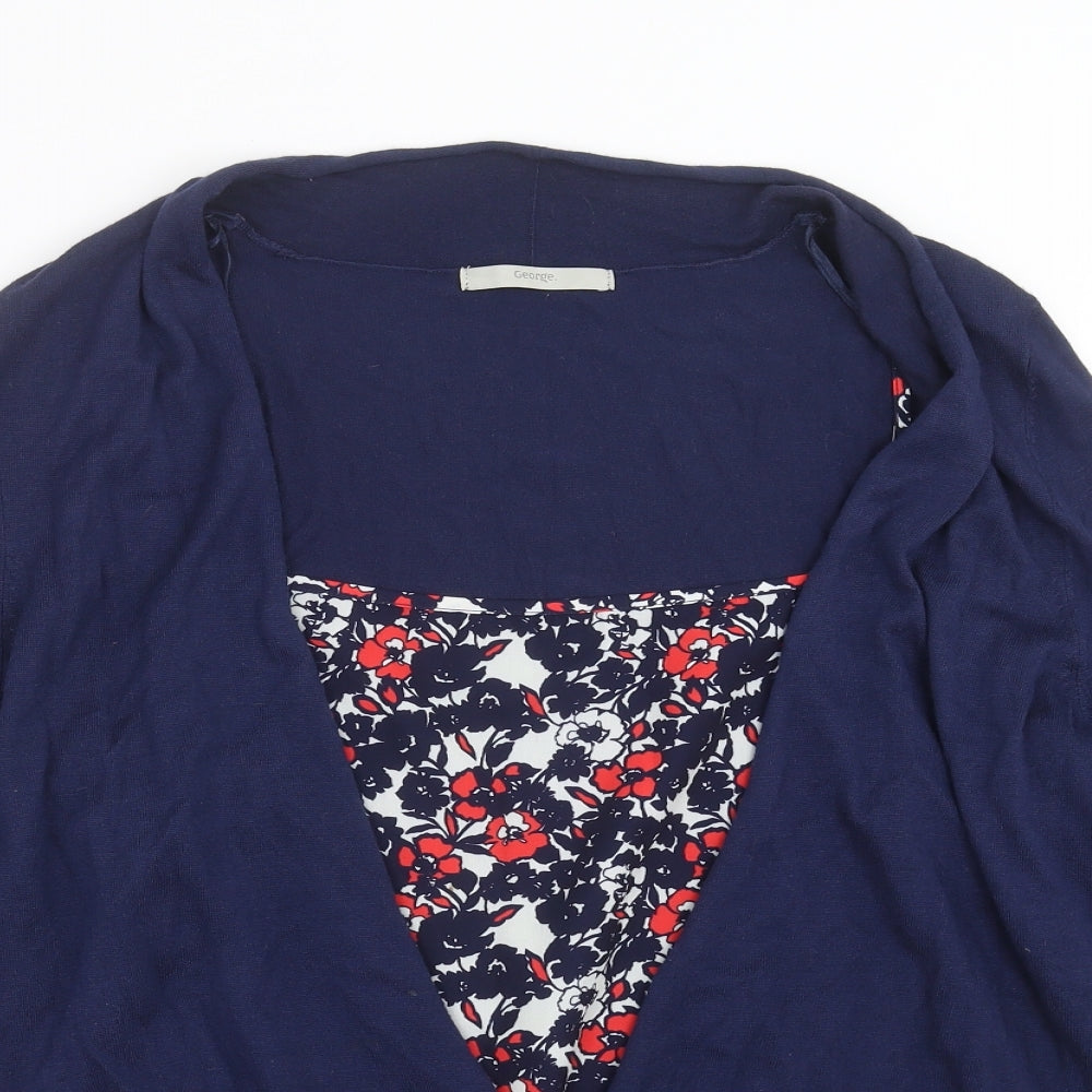 George Womens Blue  Knit Pullover Jumper Size 16  - jumper with blouse