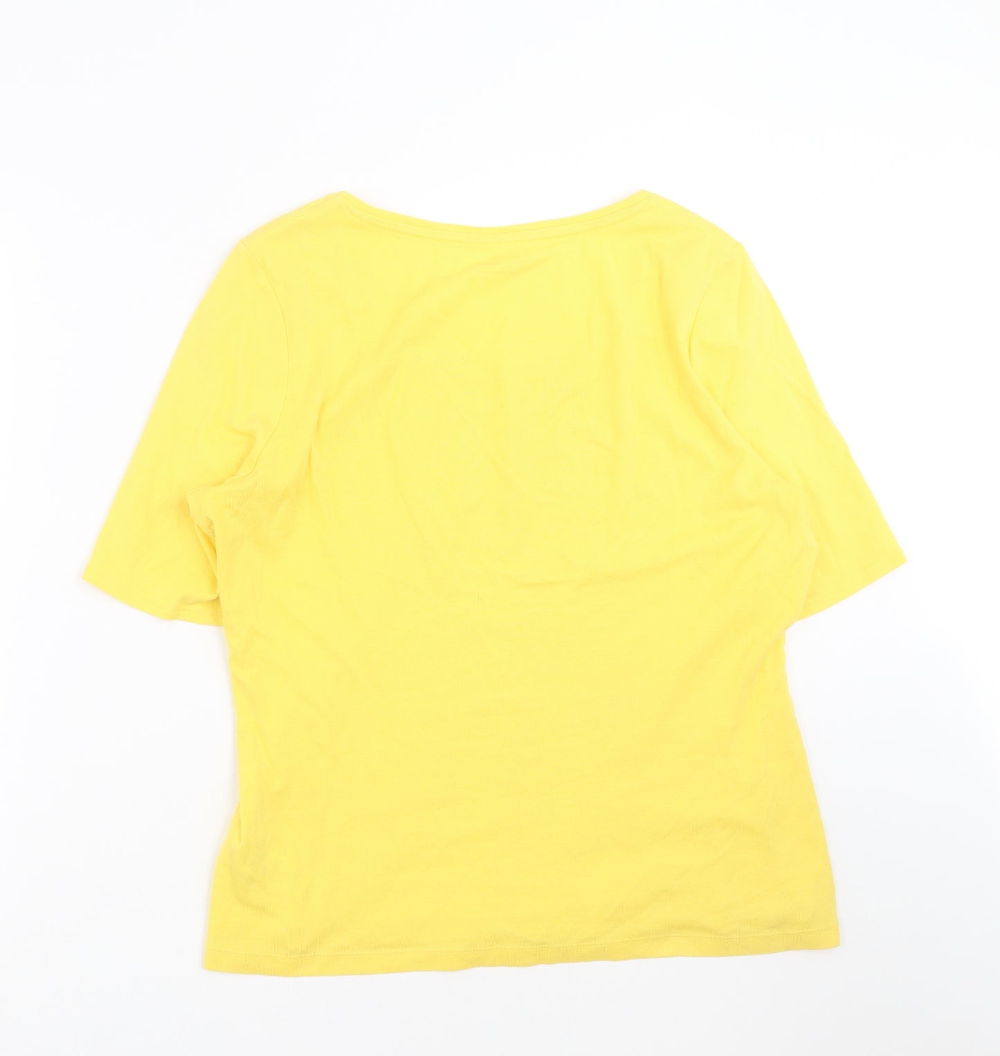 Marks and Spencer Womens Yellow   Basic T-Shirt Size 16