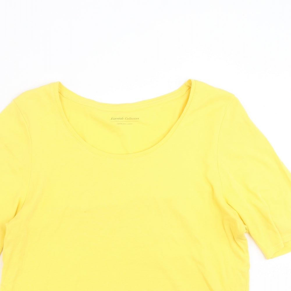 Marks and Spencer Womens Yellow   Basic T-Shirt Size 16