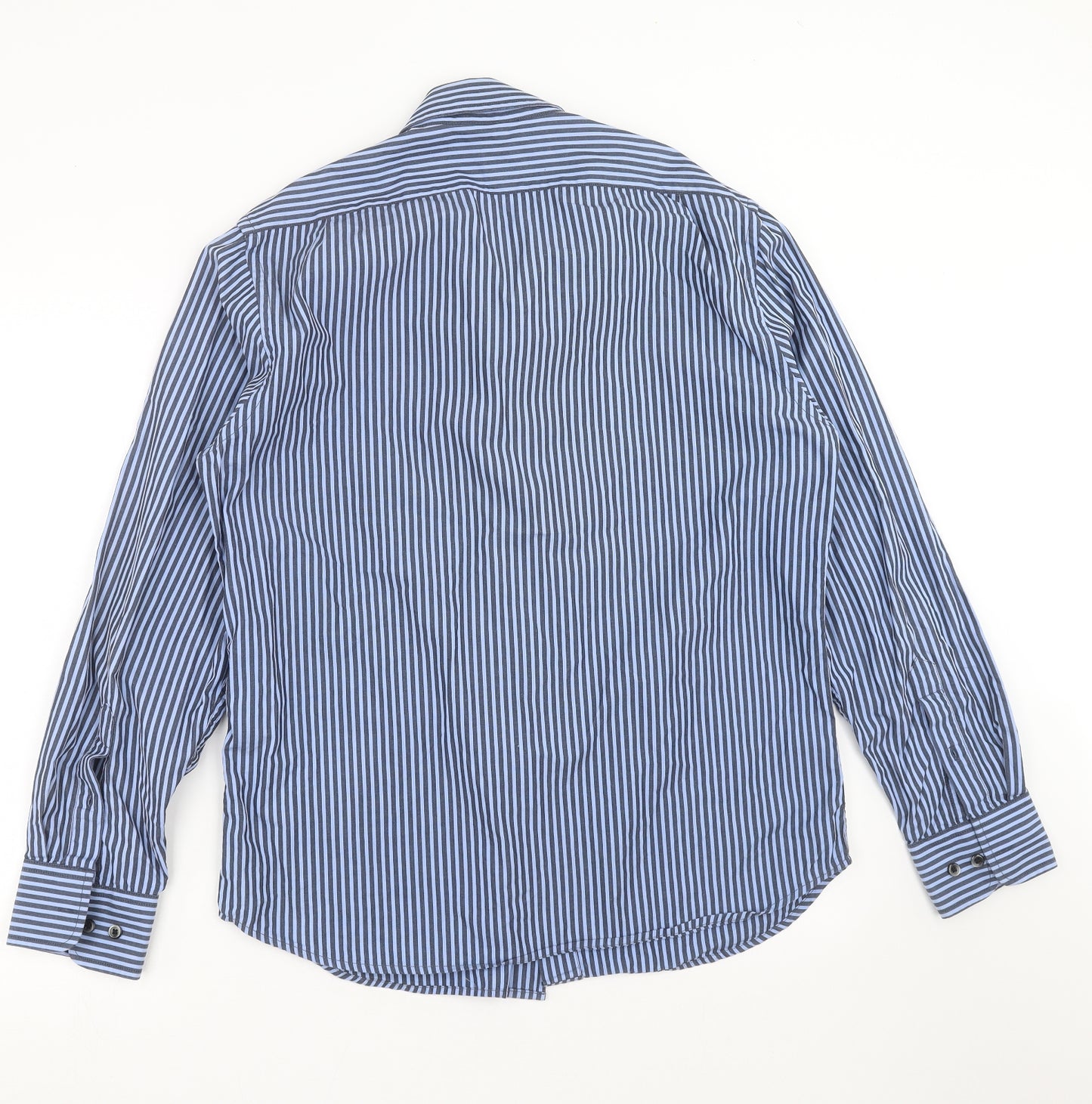 Gap Mens Blue Striped   Dress Shirt Size M  - fitted