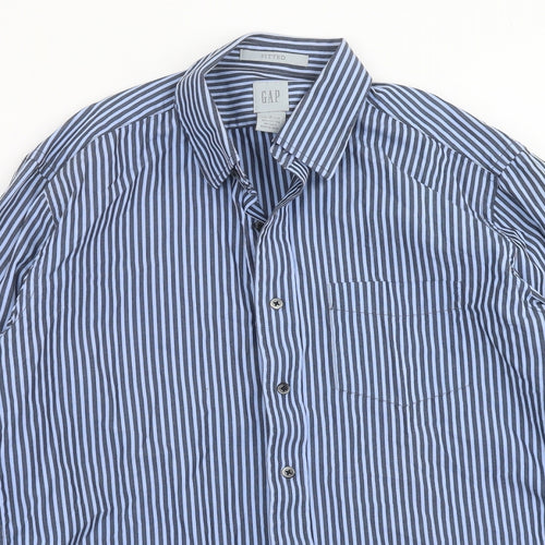 Gap Mens Blue Striped   Dress Shirt Size M  - fitted