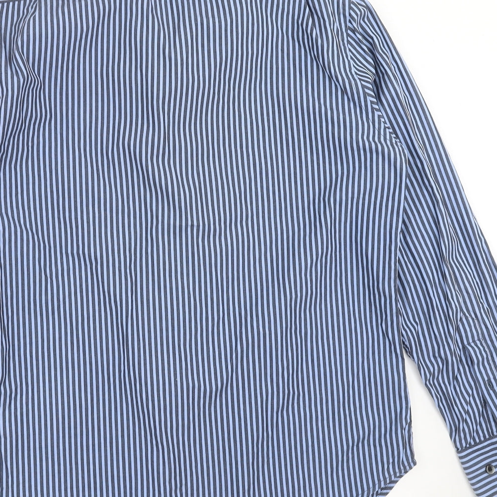 Gap Mens Blue Striped   Dress Shirt Size M  - fitted