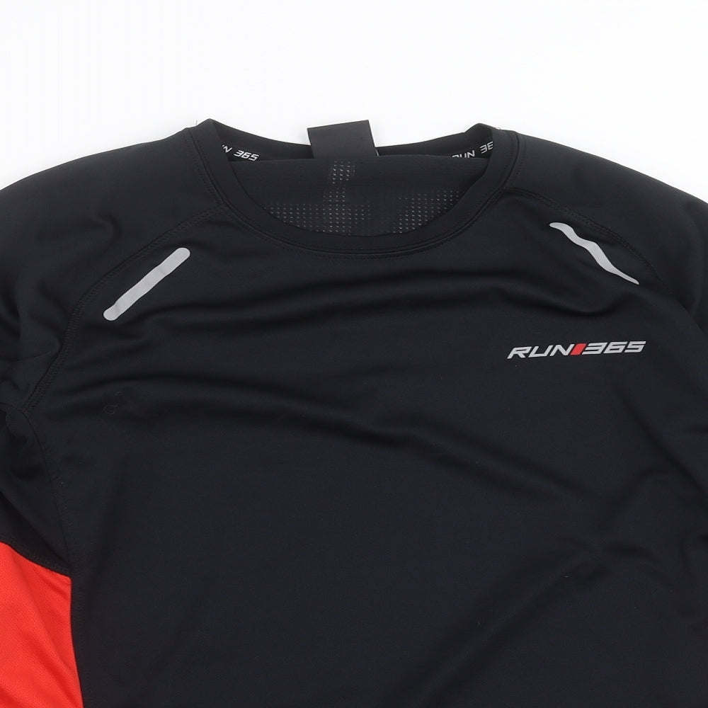 Run 365 Mens Black   Basic T-Shirt Size M