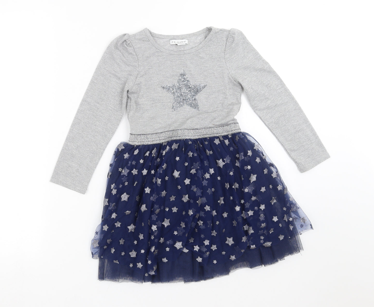 Primark Girls Grey   Tutu Dress  Size 5-6 Years  - stars