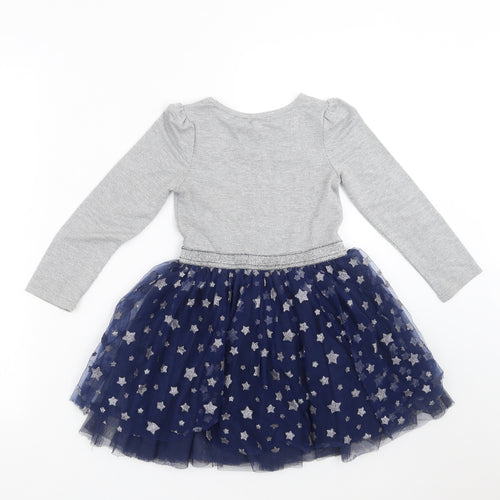 Primark Girls Grey   Tutu Dress  Size 5-6 Years  - stars
