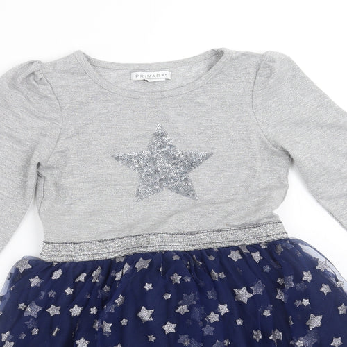 Primark Girls Grey   Tutu Dress  Size 5-6 Years  - stars