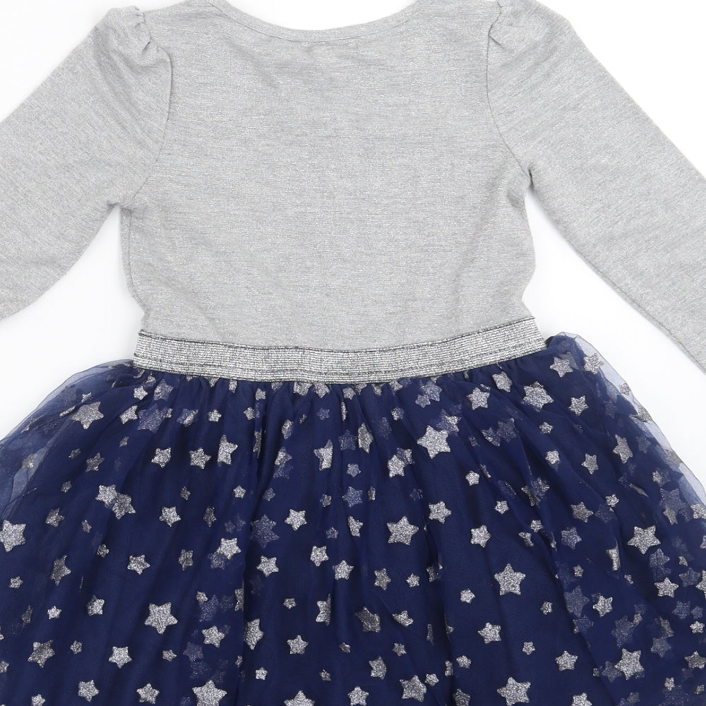 Primark Girls Grey   Tutu Dress  Size 5-6 Years  - stars