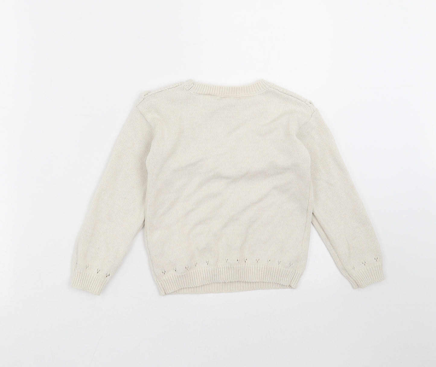 Primark Girls Beige  Knit Pullover Jumper Size 5-6 Years