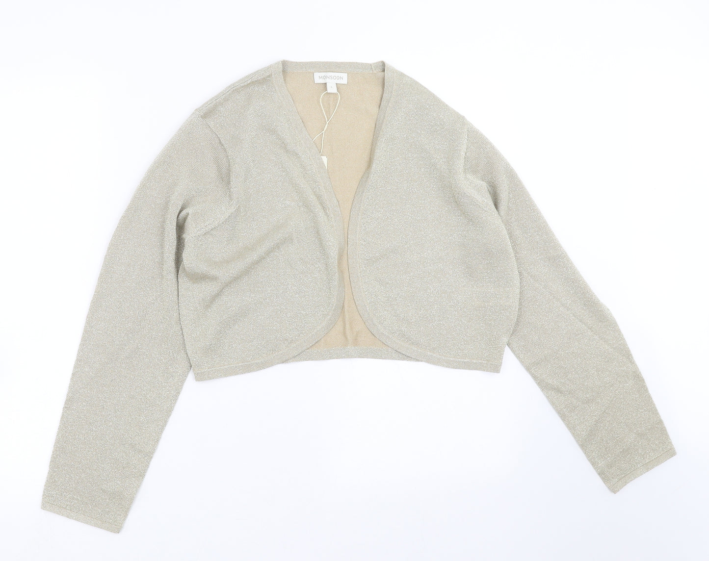 Monsoon Womens Gold  Knit Cardigan Jumper Size L
