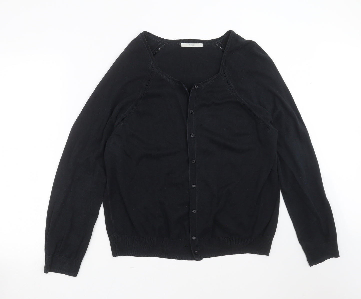George Womens Black  Knit Cardigan Jumper Size 18